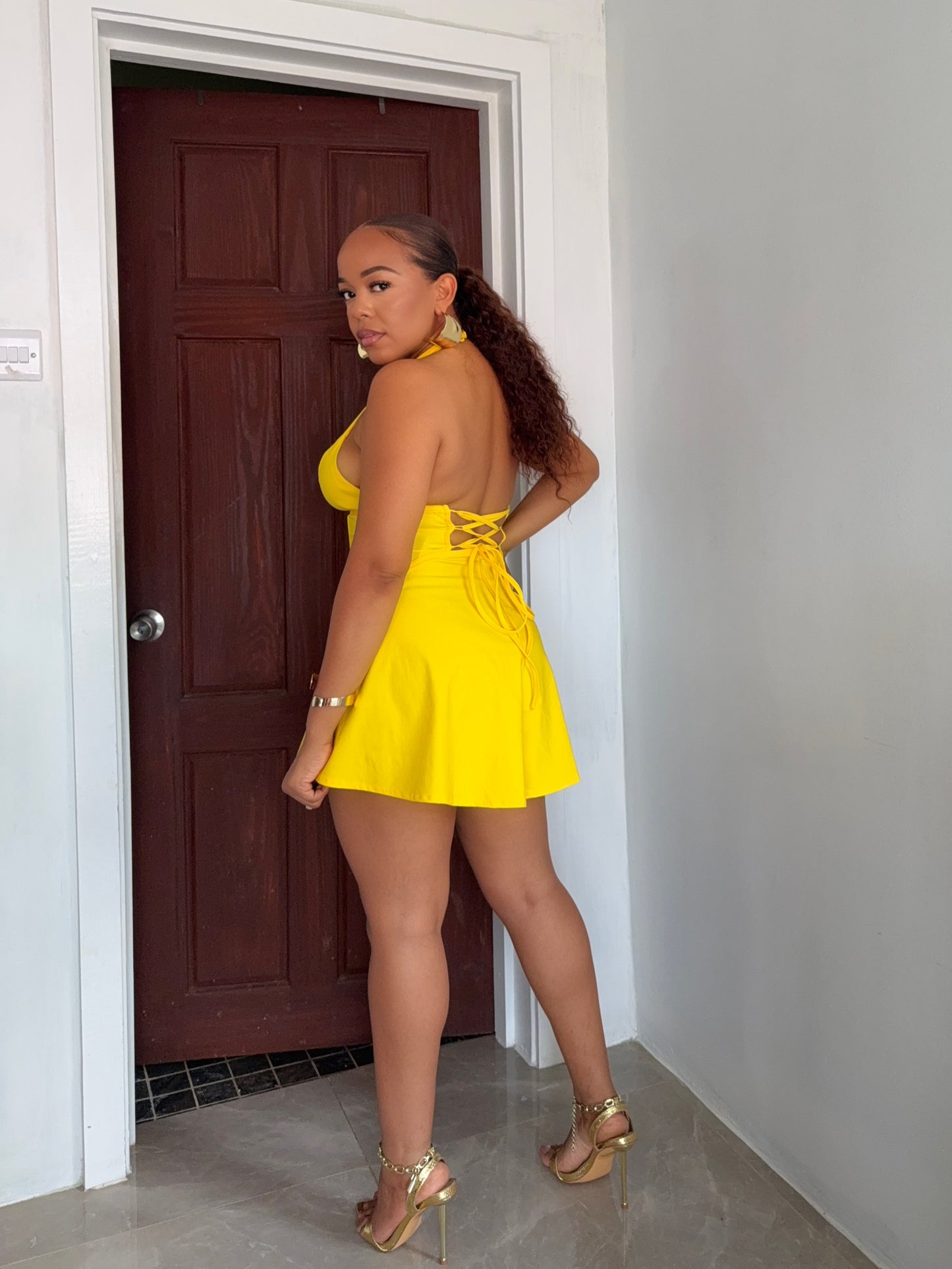 Yellow Corset Romper