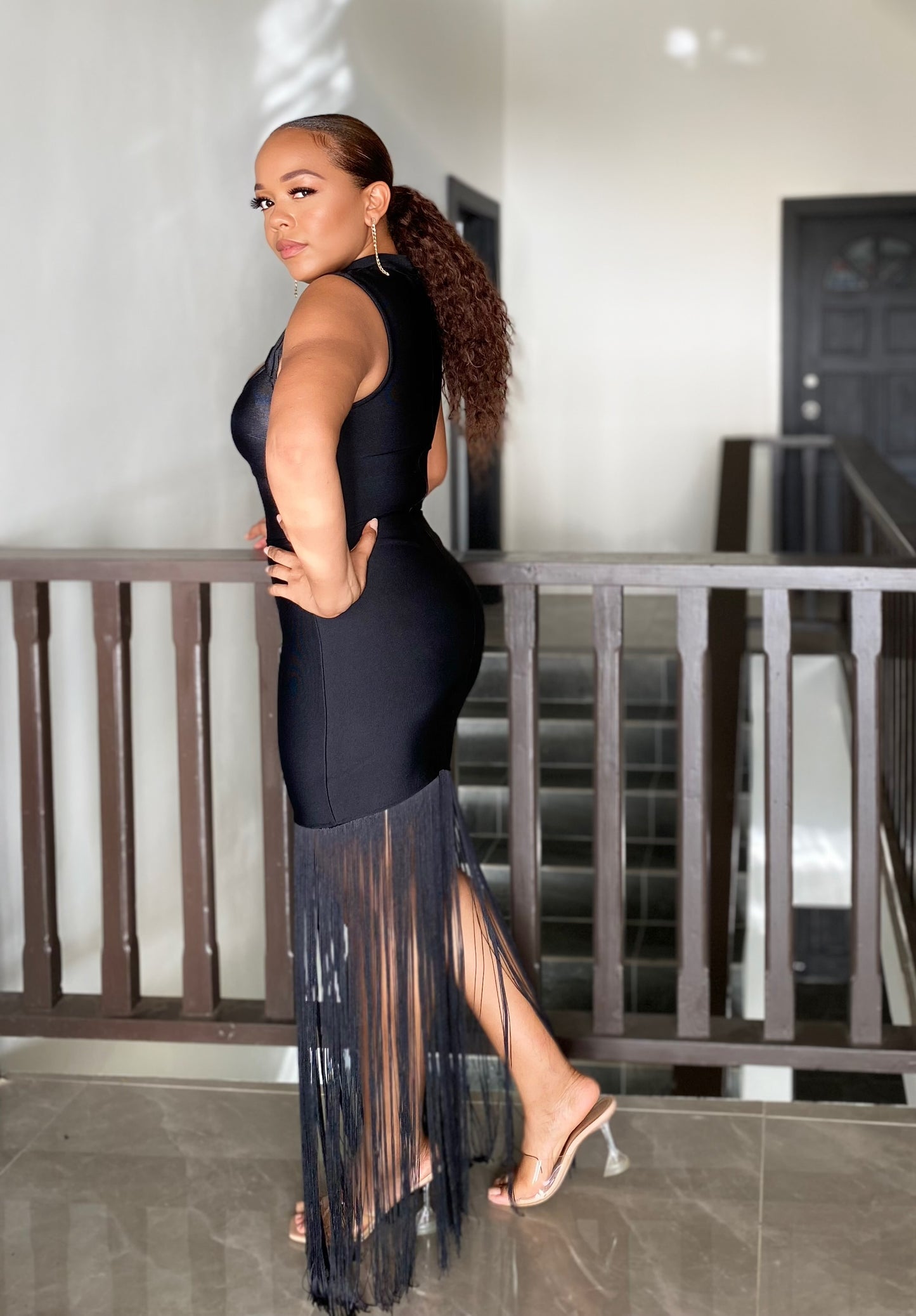 Black Maxi Bandage Dress