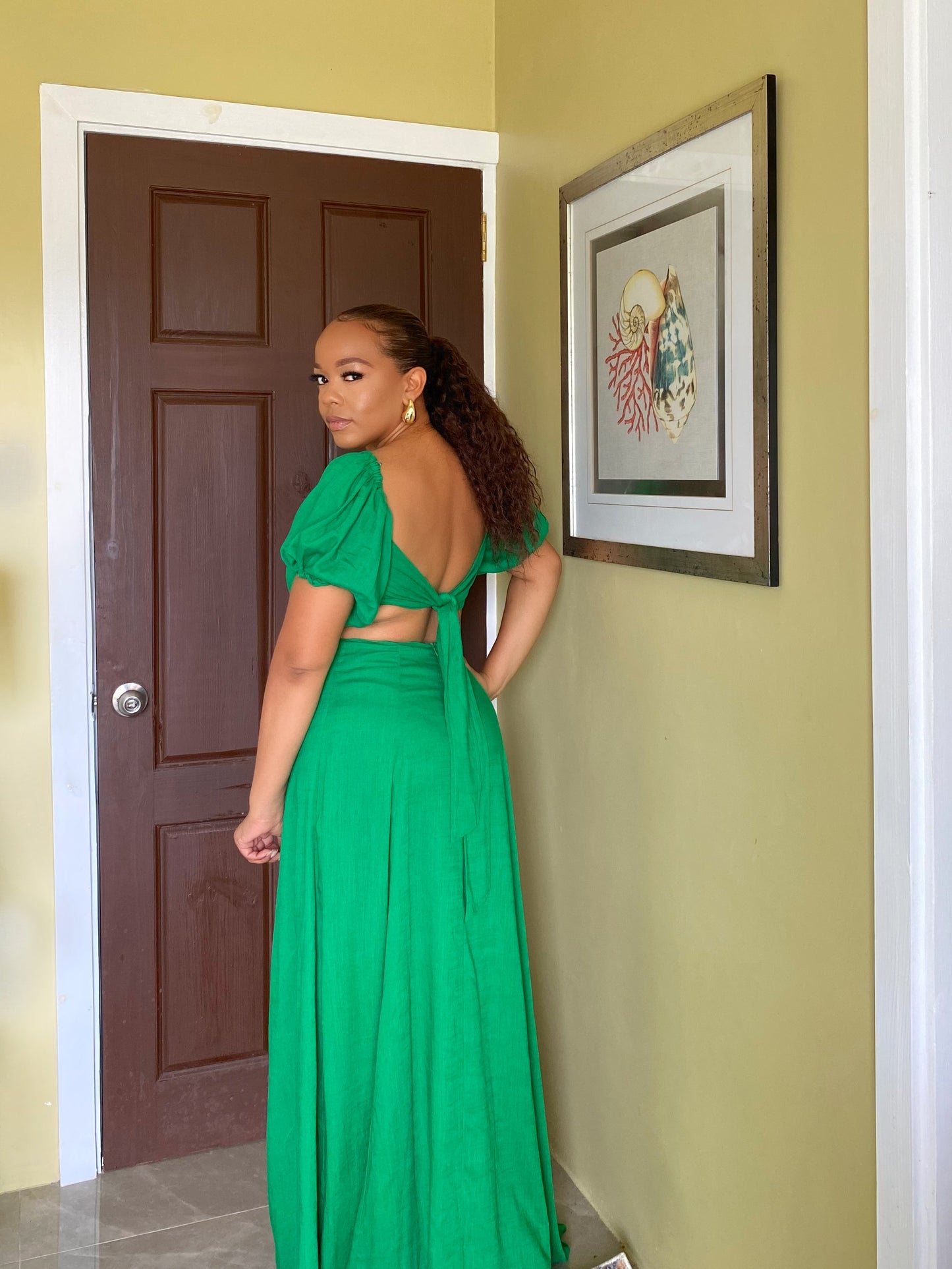 Green Linen Maxi