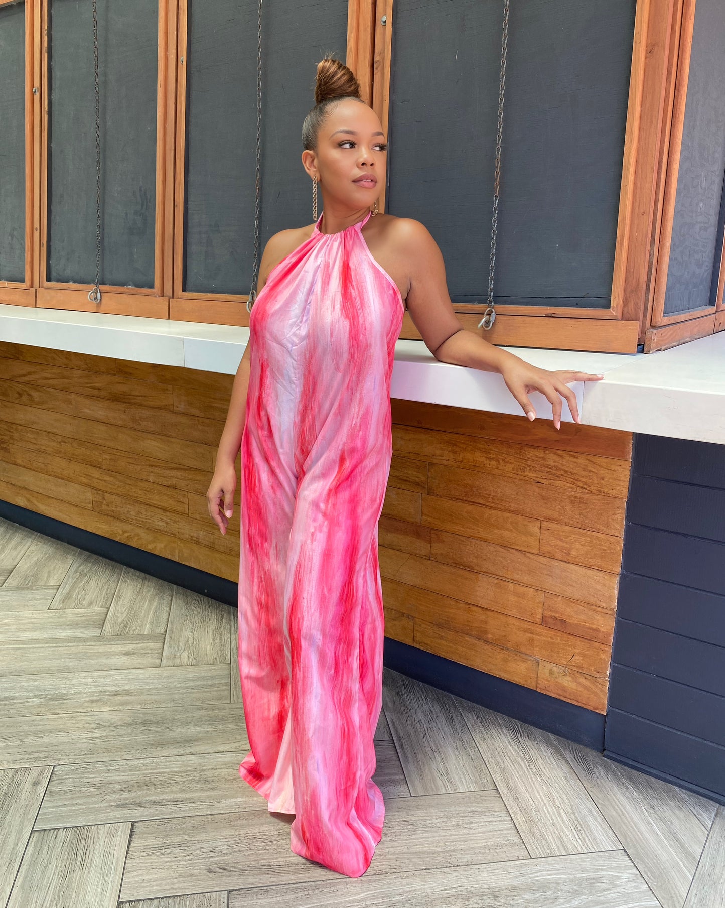 Pink Halter Jumpsuit