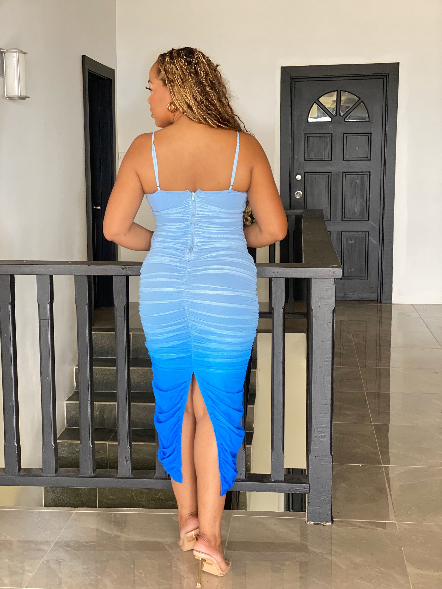 Ocean Breeze Ombre Midi Dress