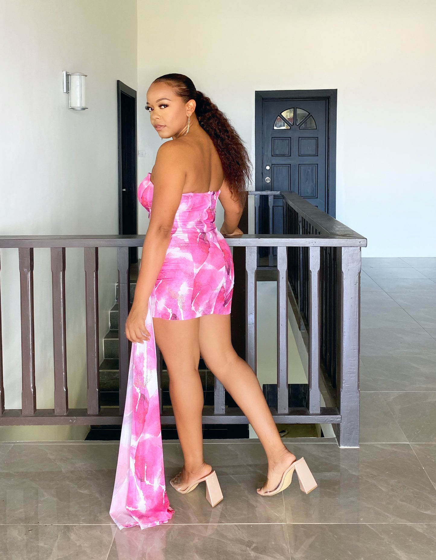 Pink Off Shoulder Mini