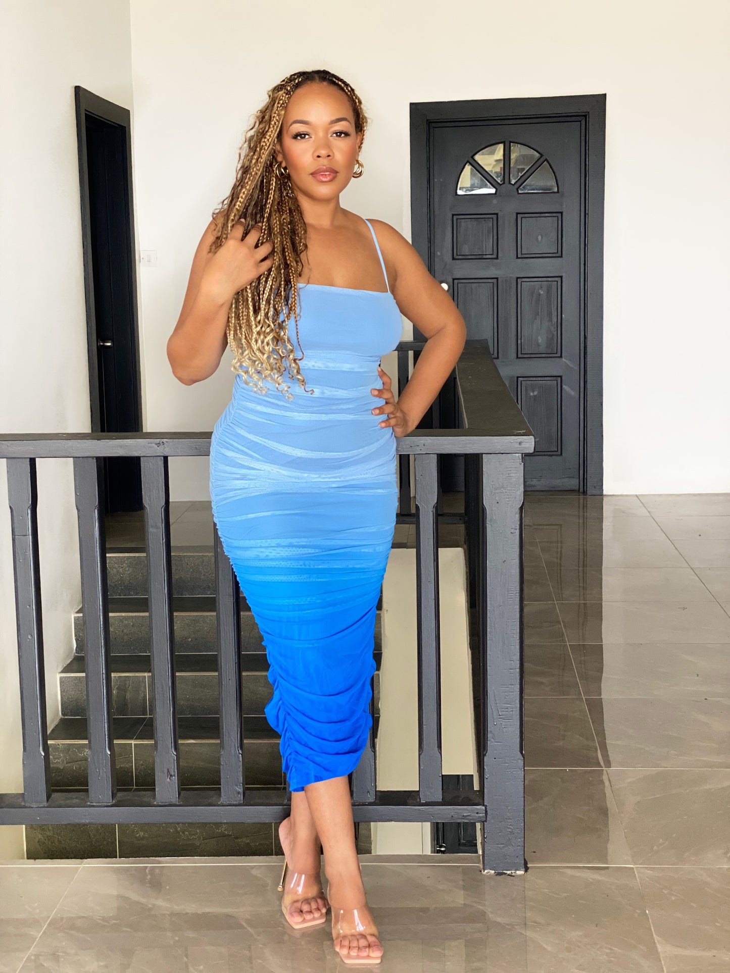 Ocean Breeze Ombre Midi Dress