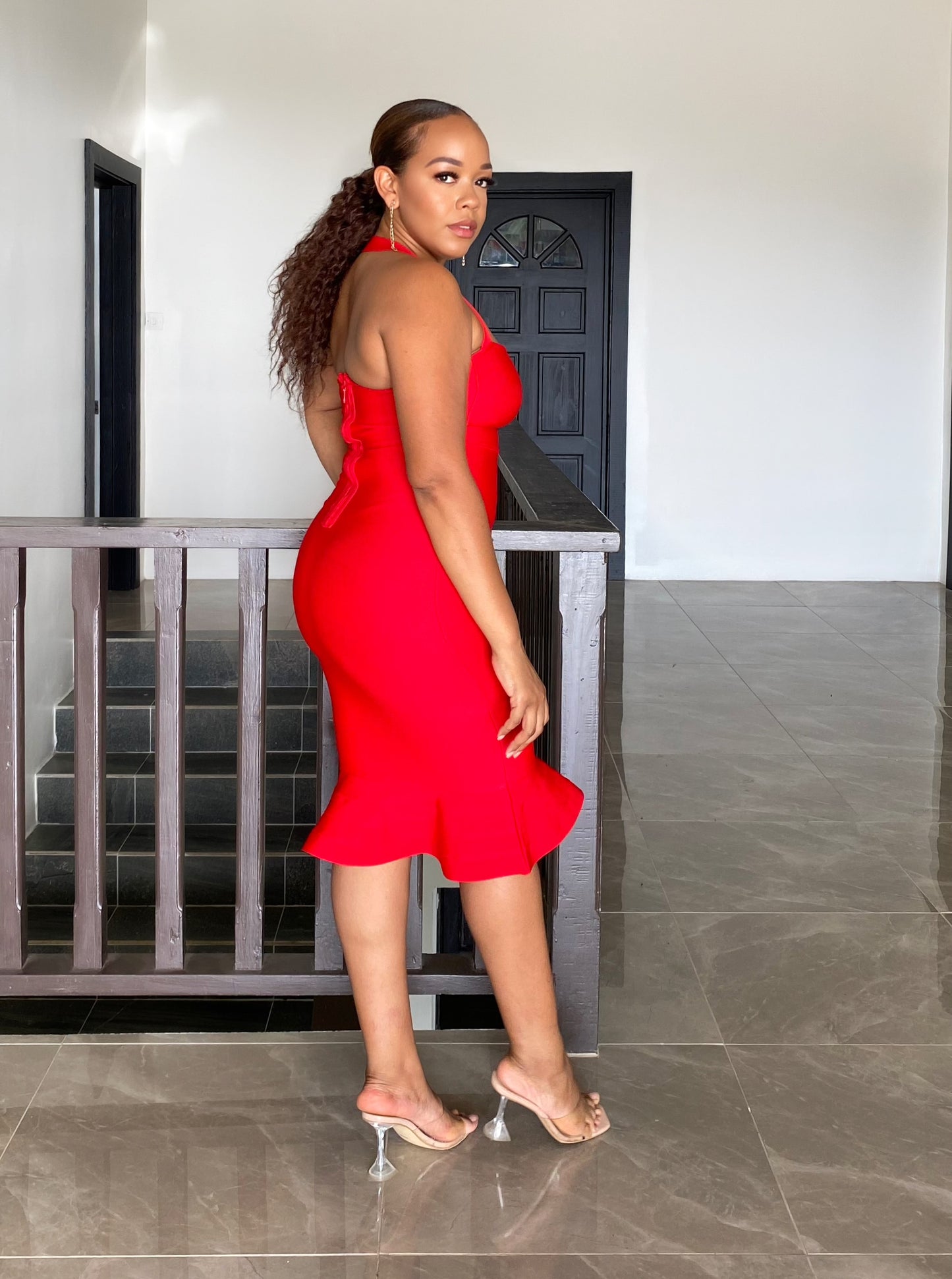 Halter Fishtail Bandage Dress