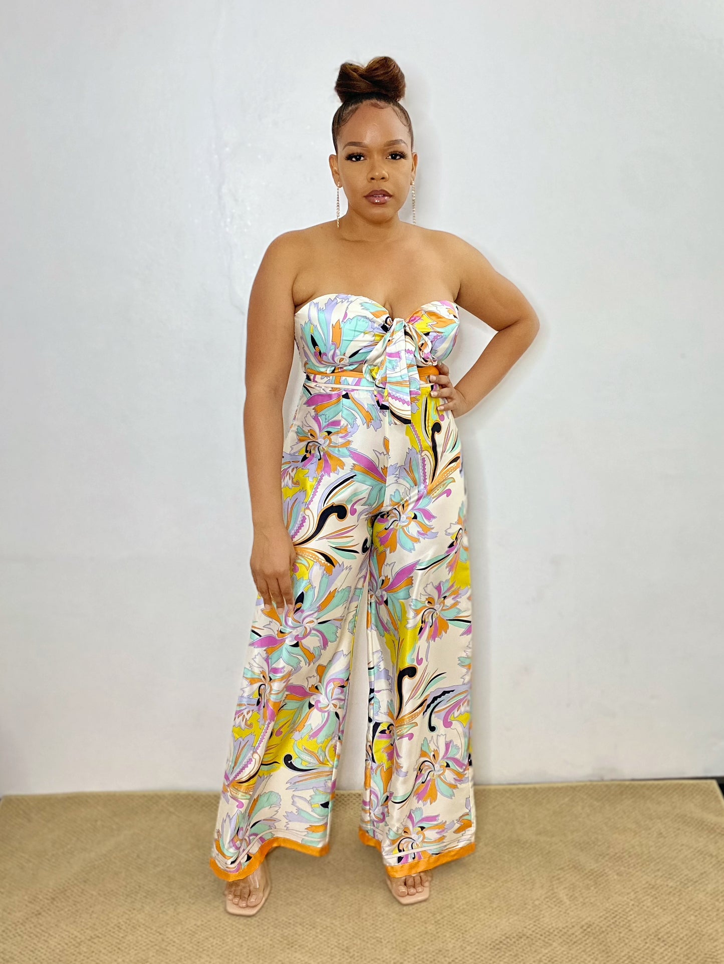 Floral Jumpsuit - Orange Prints