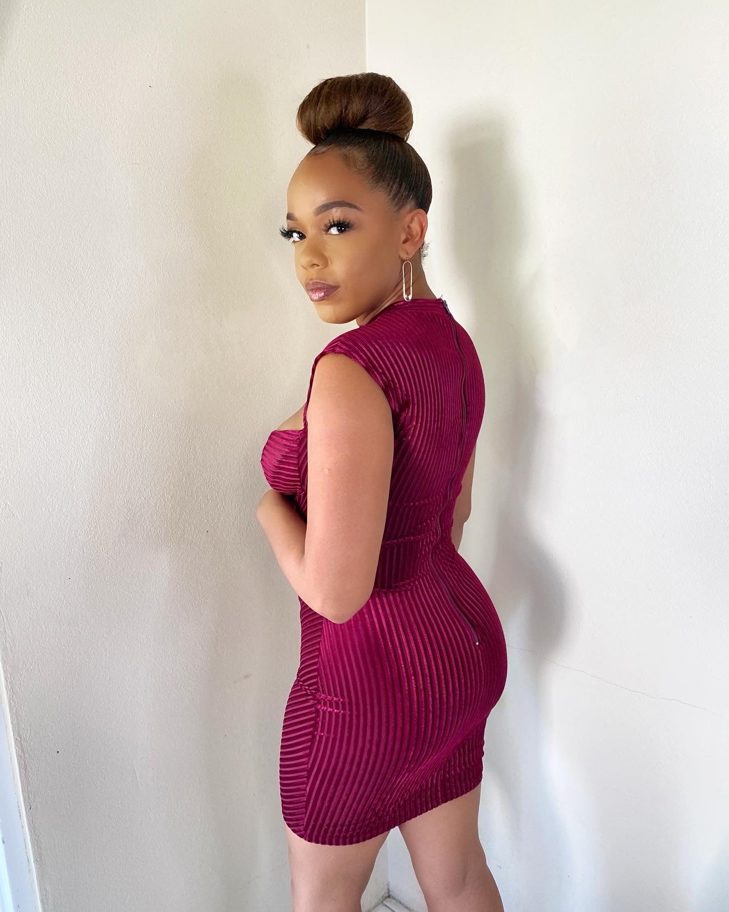 Burgundy Cut-Out Dress