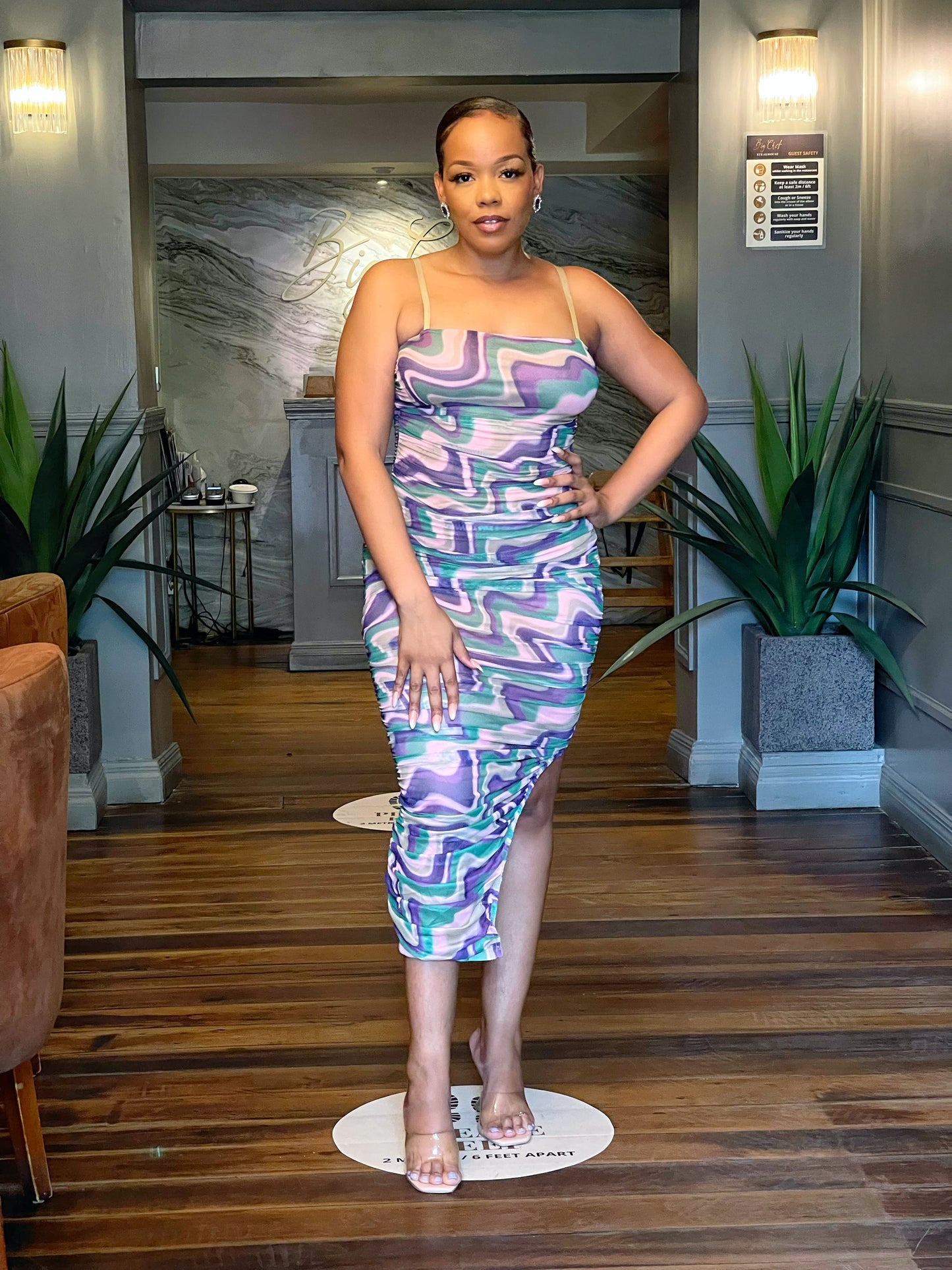 Multi Colored Midi Dress