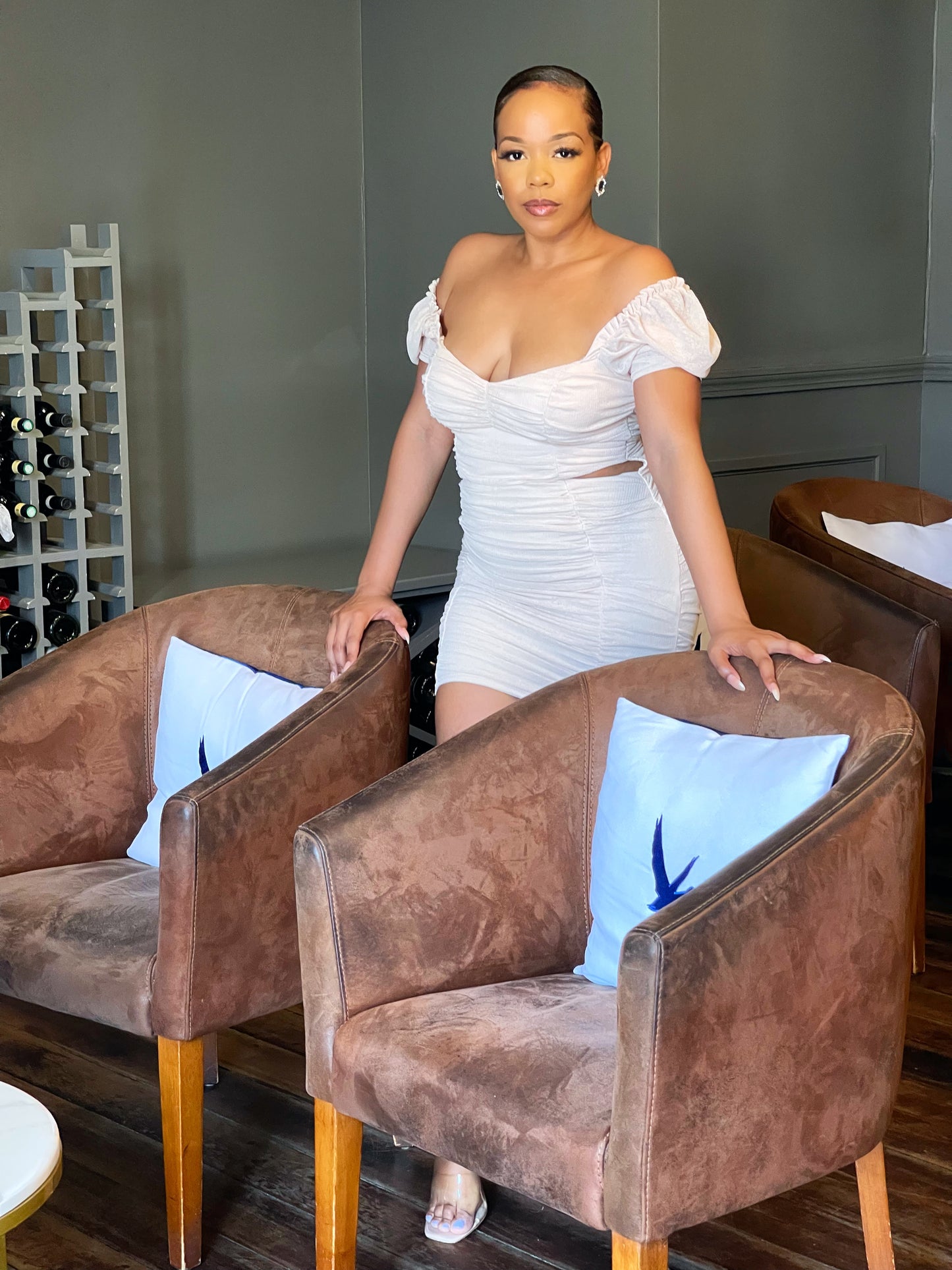 Ruched Cut-Out Dress