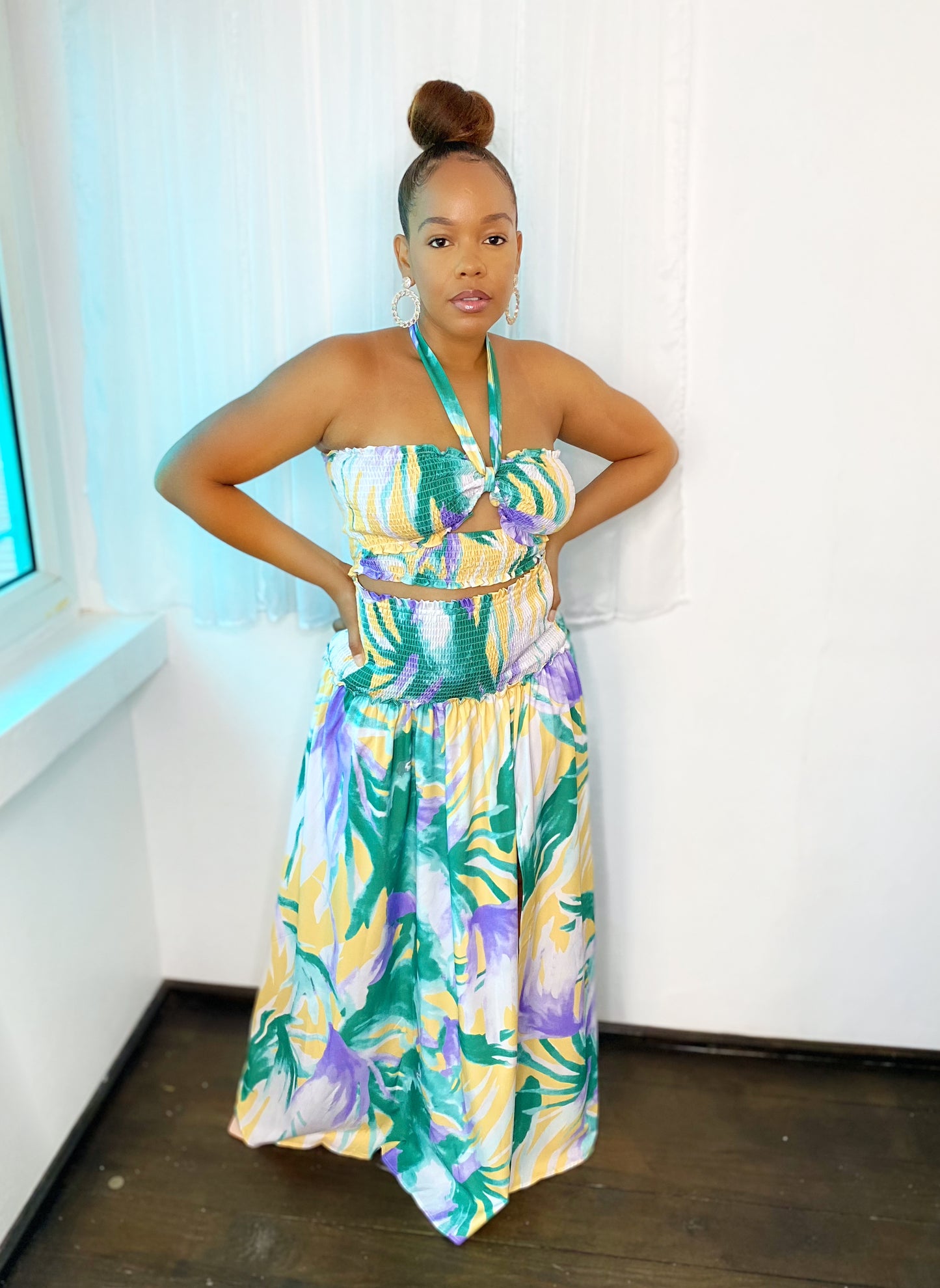 Floral Two Piece Skirt Set