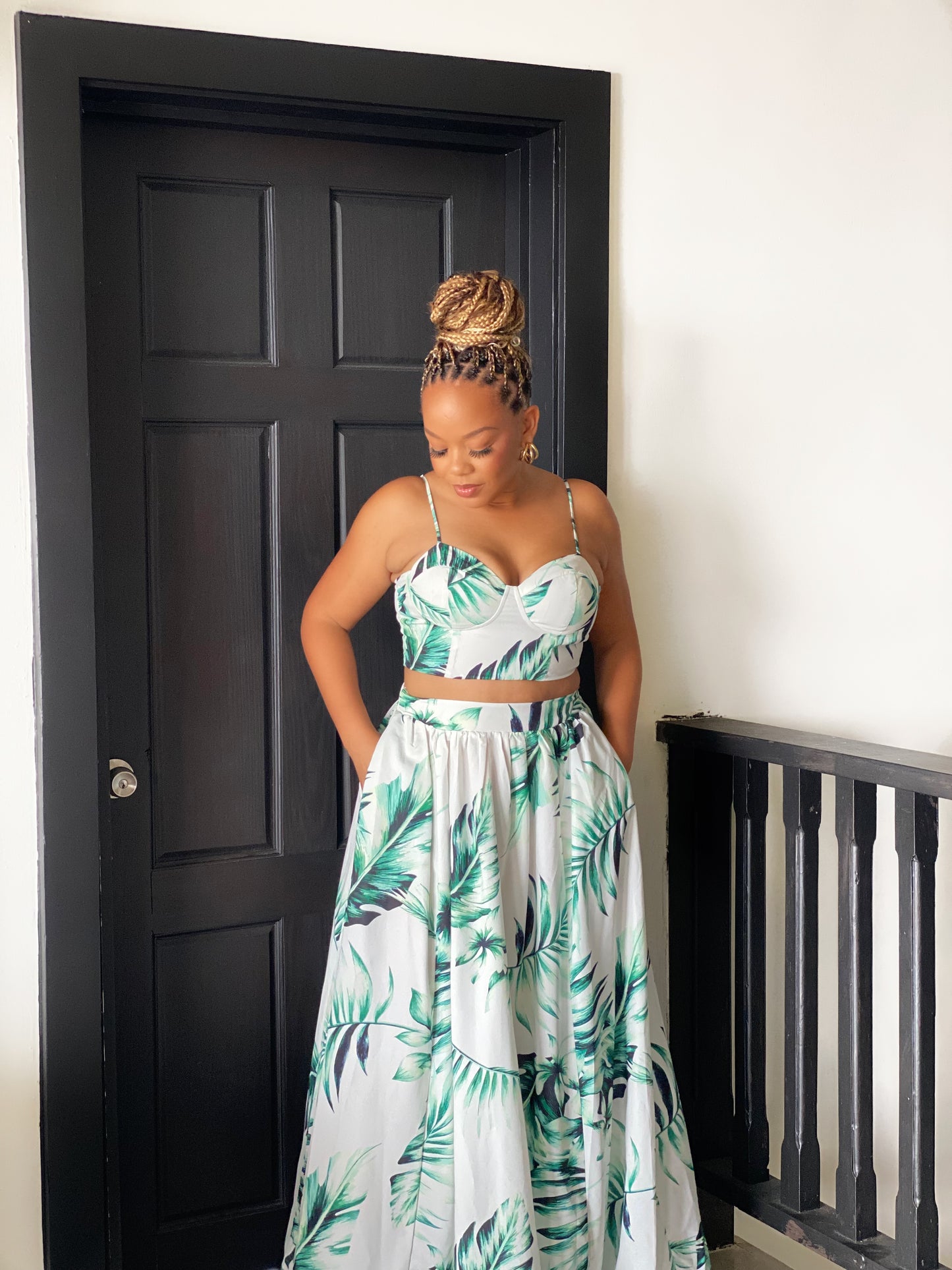 Palm Breeze Two-Piece Skirt Set