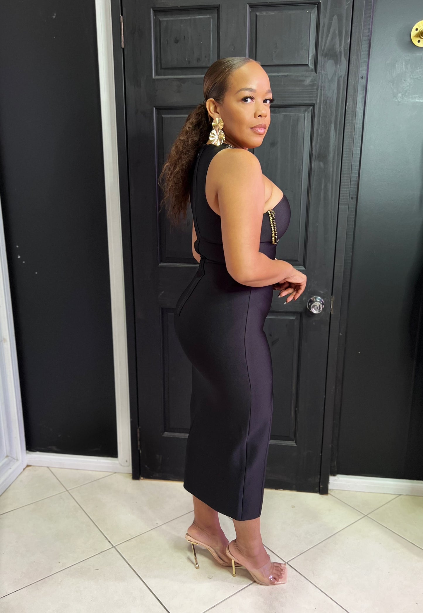 Black Luxe Bandage Dress