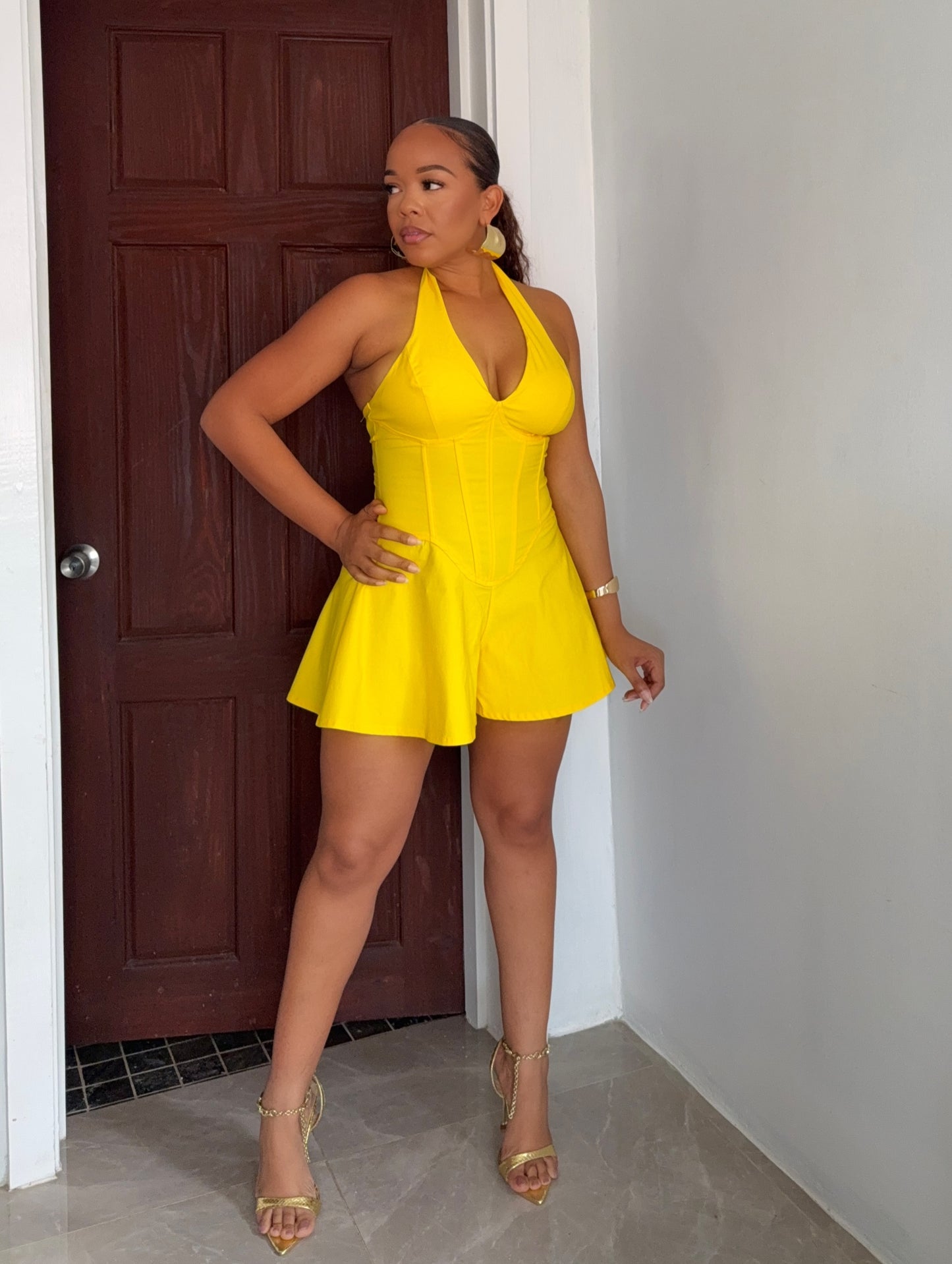 Yellow Corset Romper