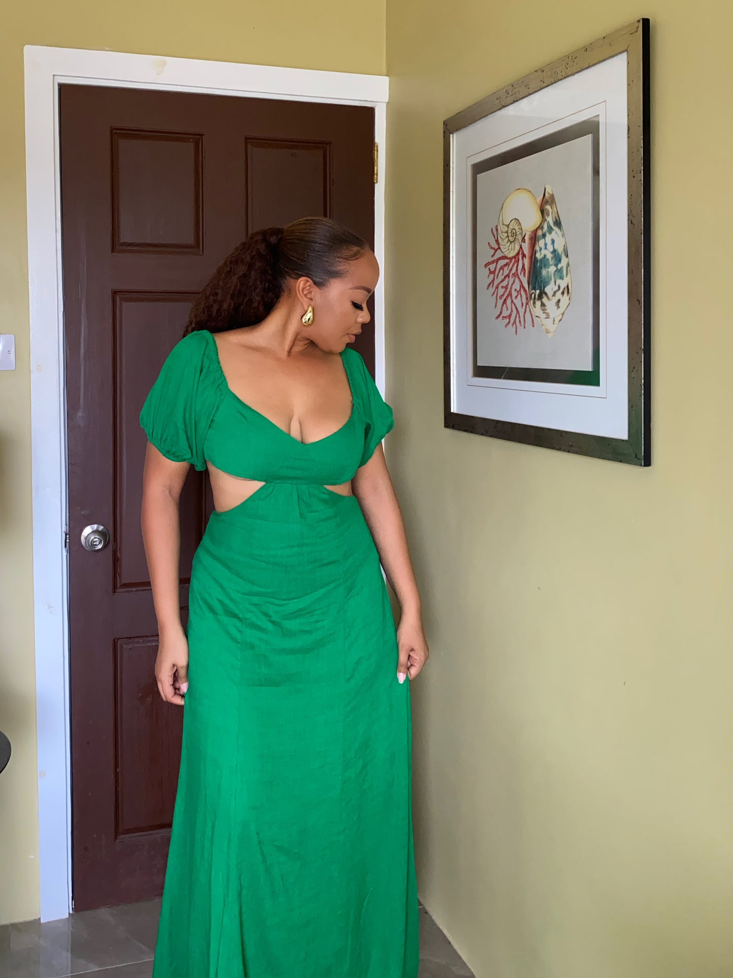 Green Linen Maxi