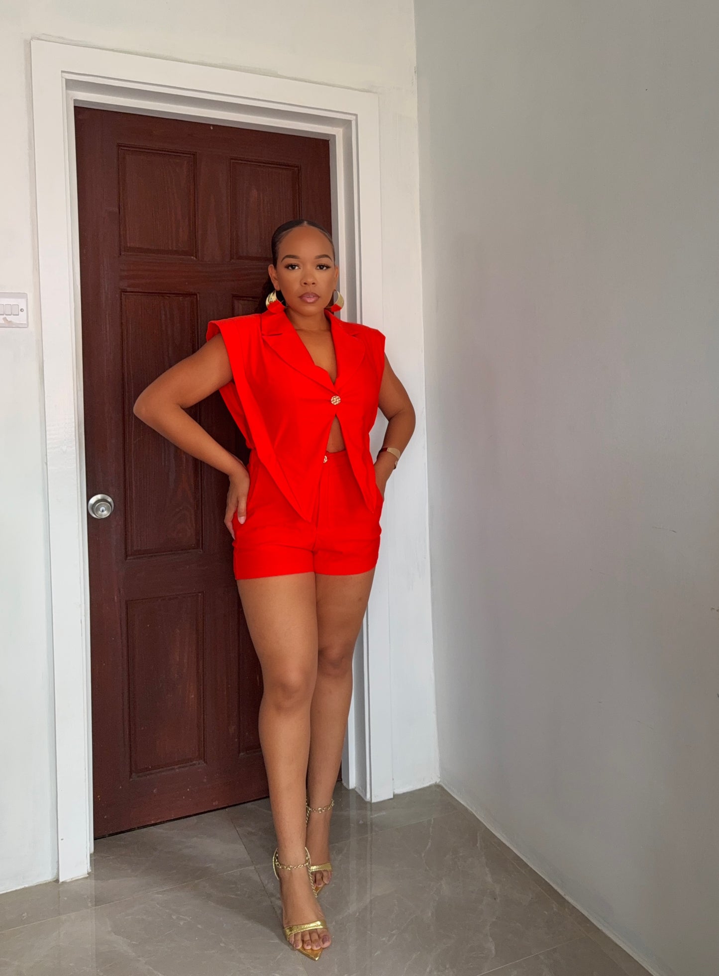 Sleeveless blazer Romper