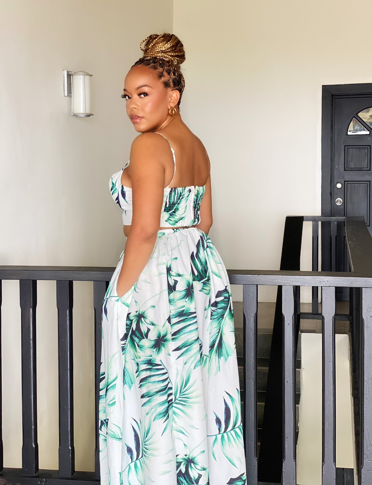 Palm Breeze Two-Piece Skirt Set