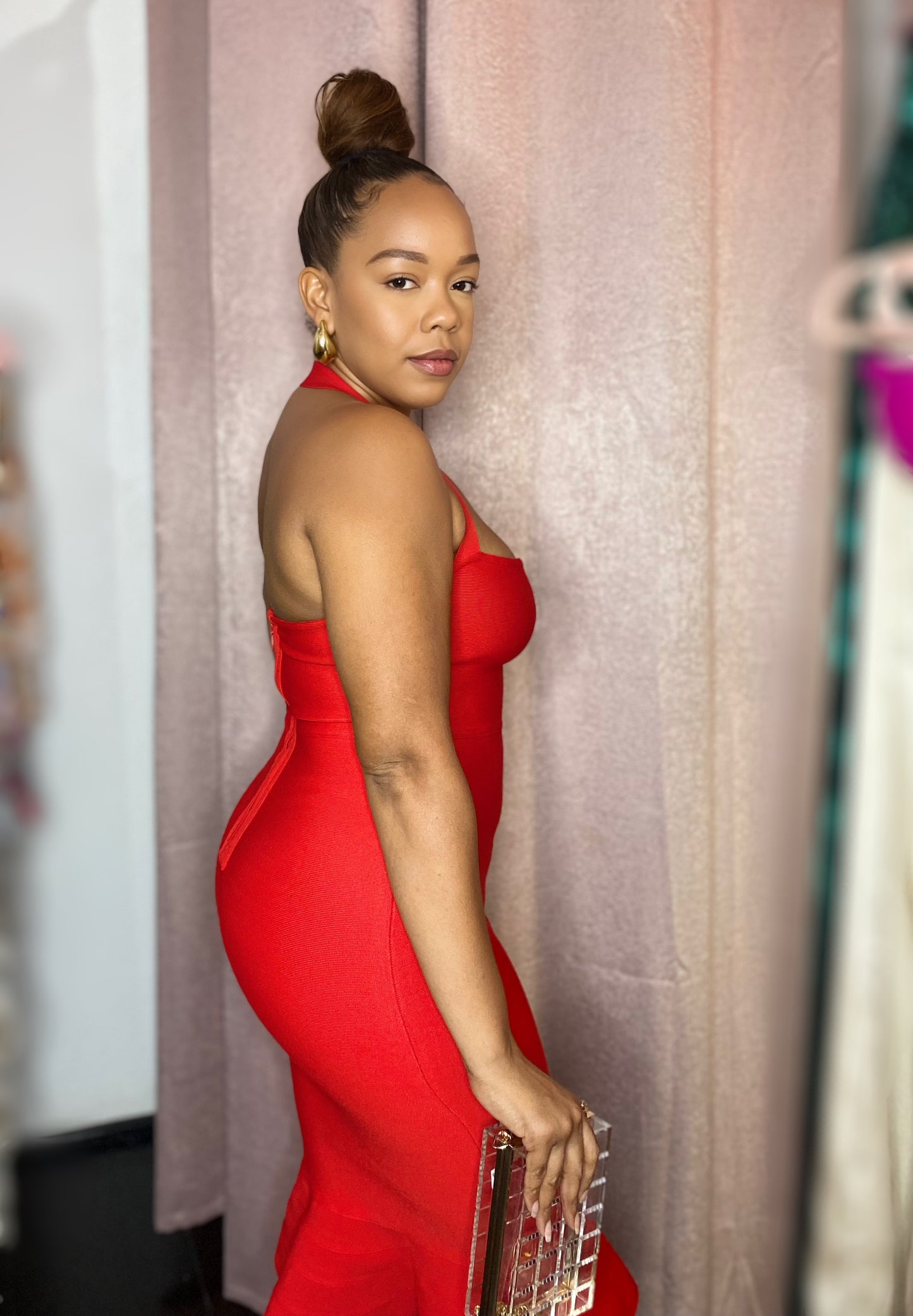 Halter Fishtail Bandage Dress