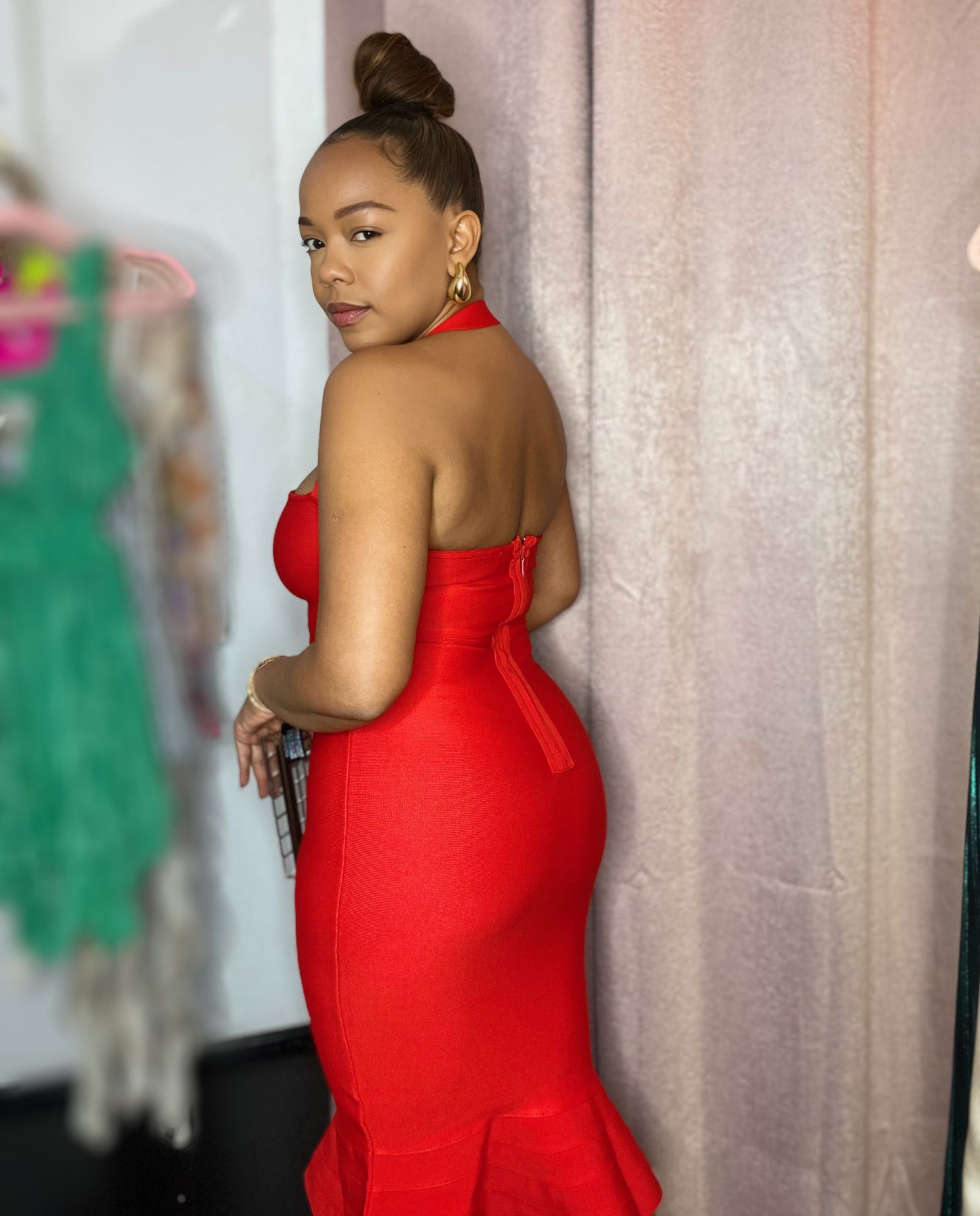 Halter Fishtail Bandage Dress