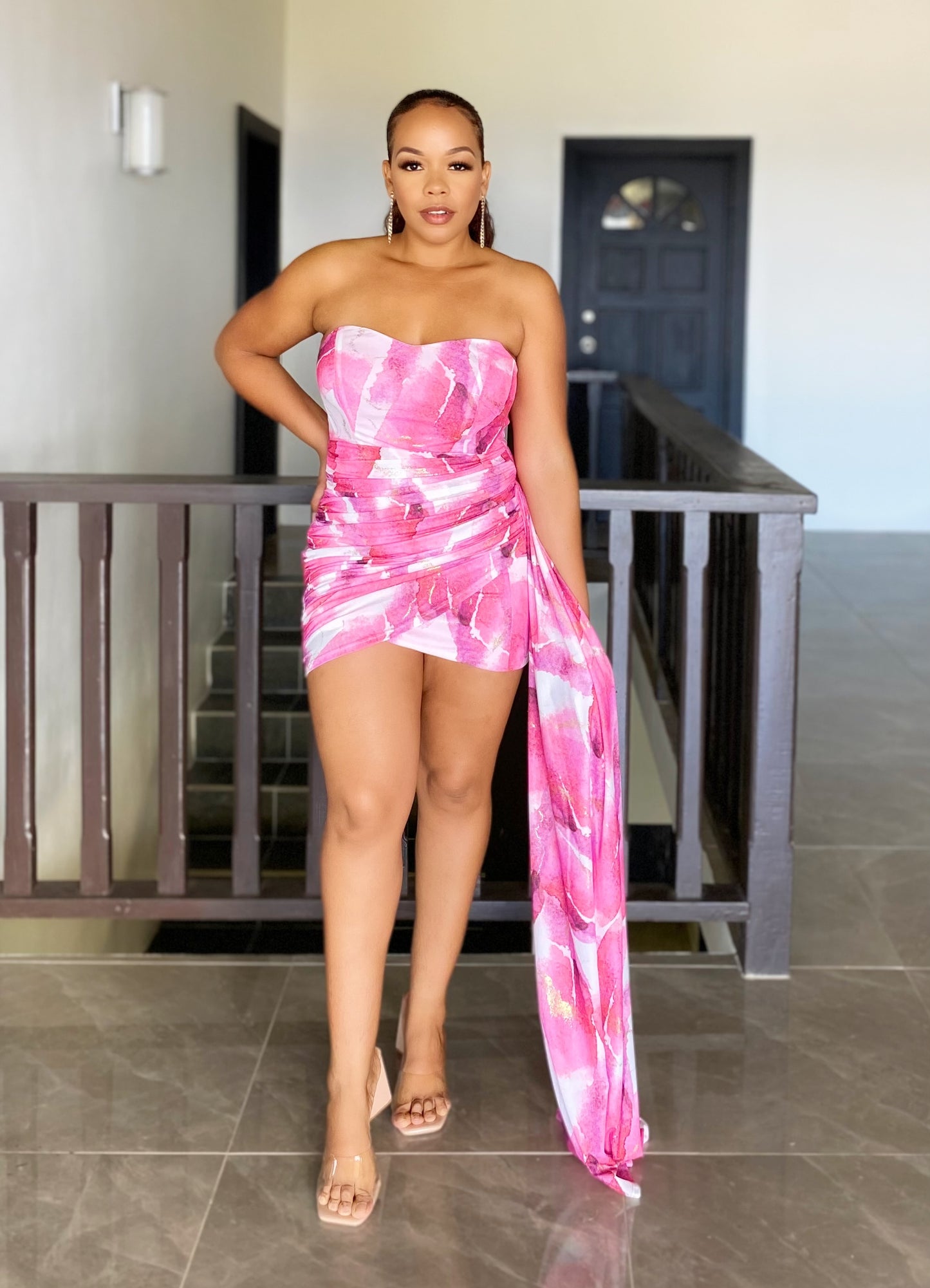 Pink Off Shoulder Mini