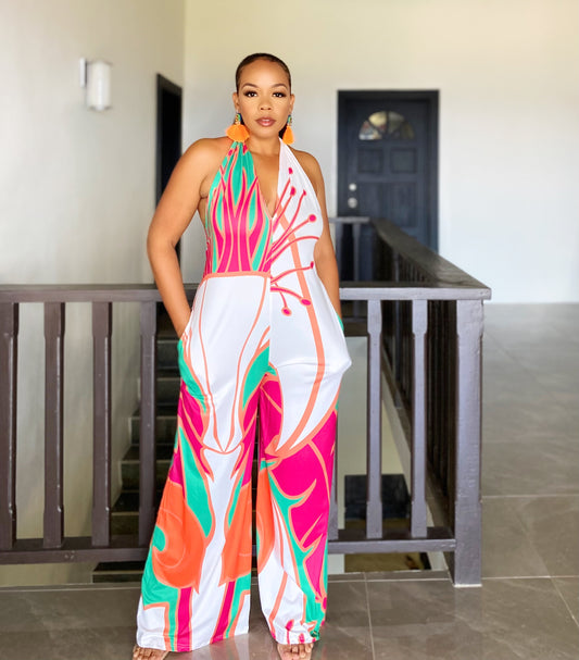 Vibrant Floral Print Jumpsuit