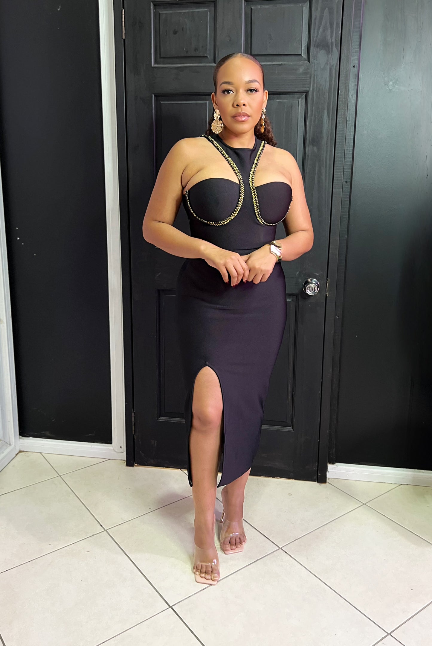 Black Luxe Bandage Dress