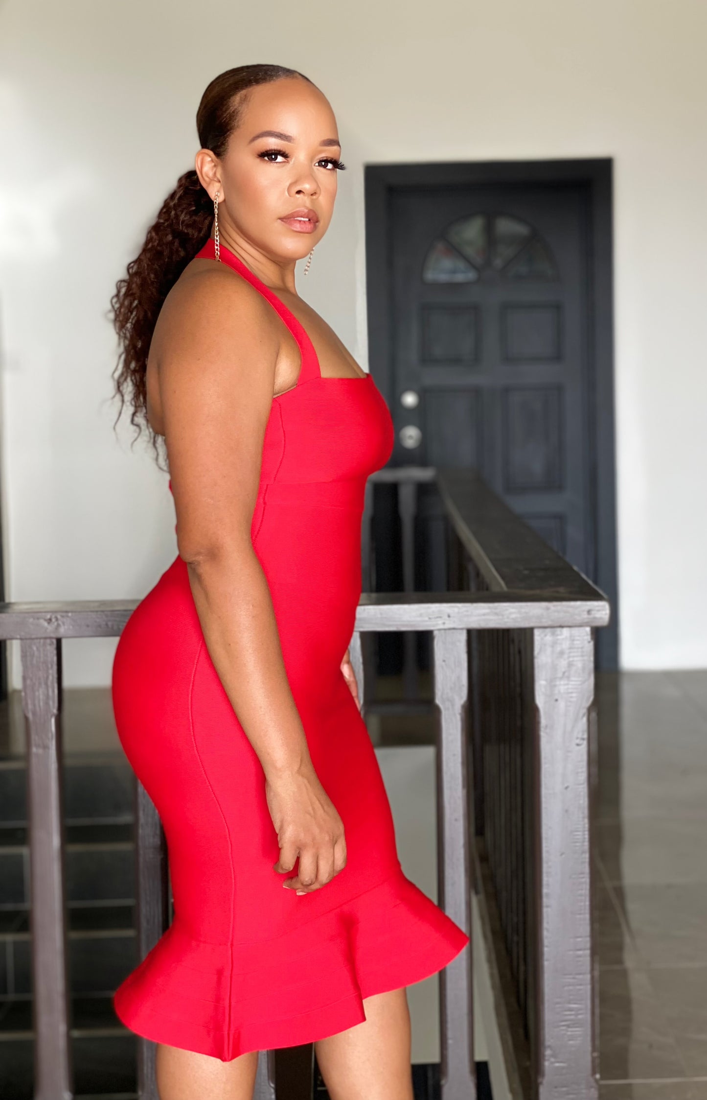 Halter Fishtail Bandage Dress