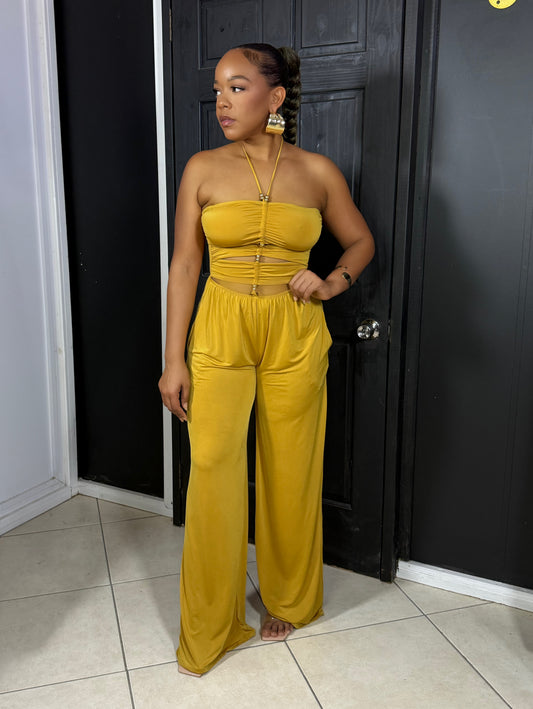 Mustard Cut-out Jumpsuit