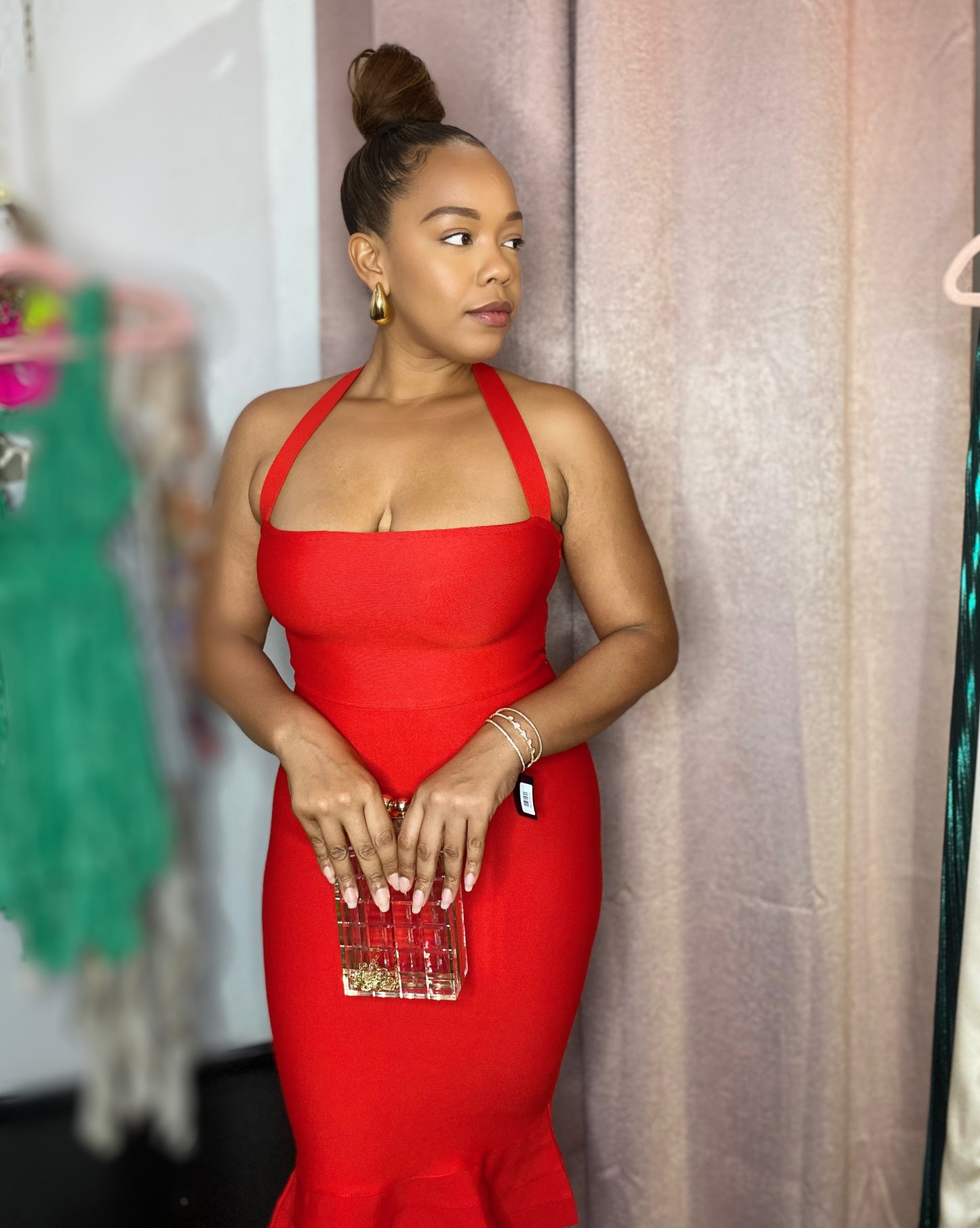 Halter Fishtail Bandage Dress