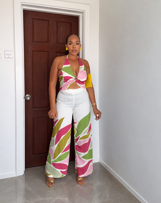 Halter Floral Two Piece Set