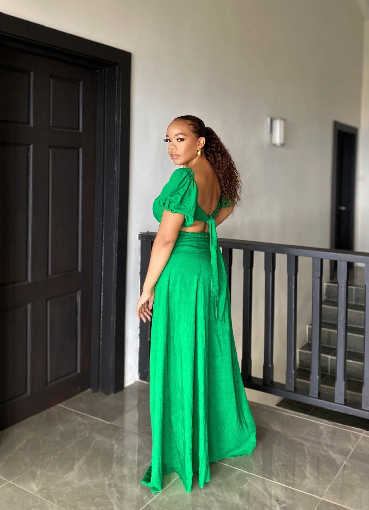 Green Linen Maxi