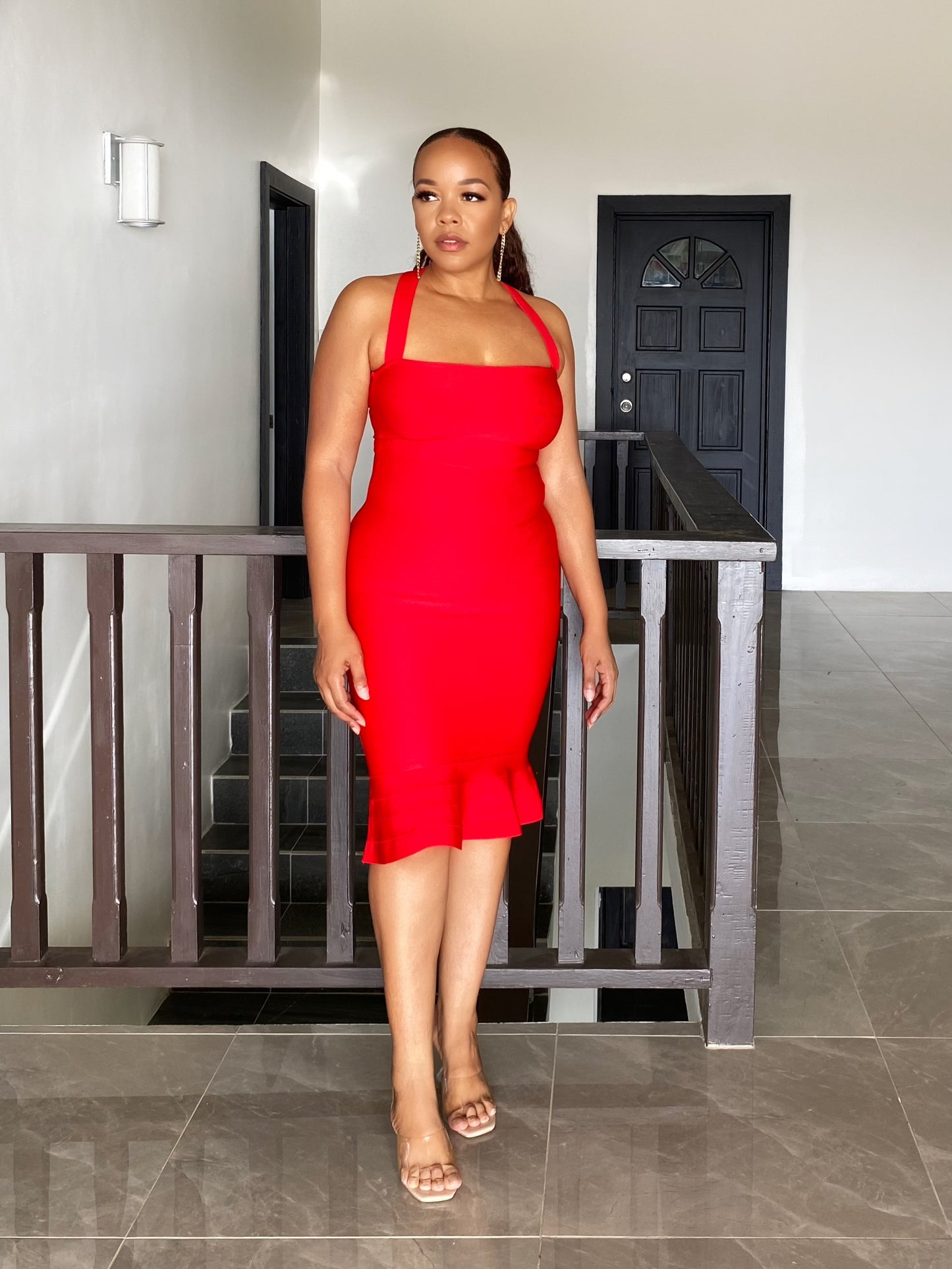 Halter Fishtail Bandage Dress