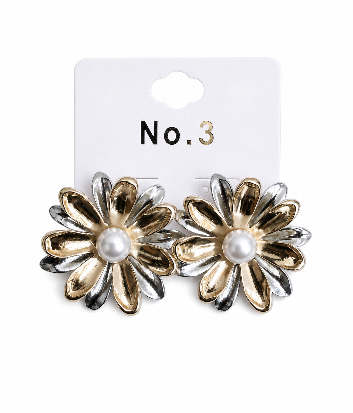Gold & Silver Floral Earring