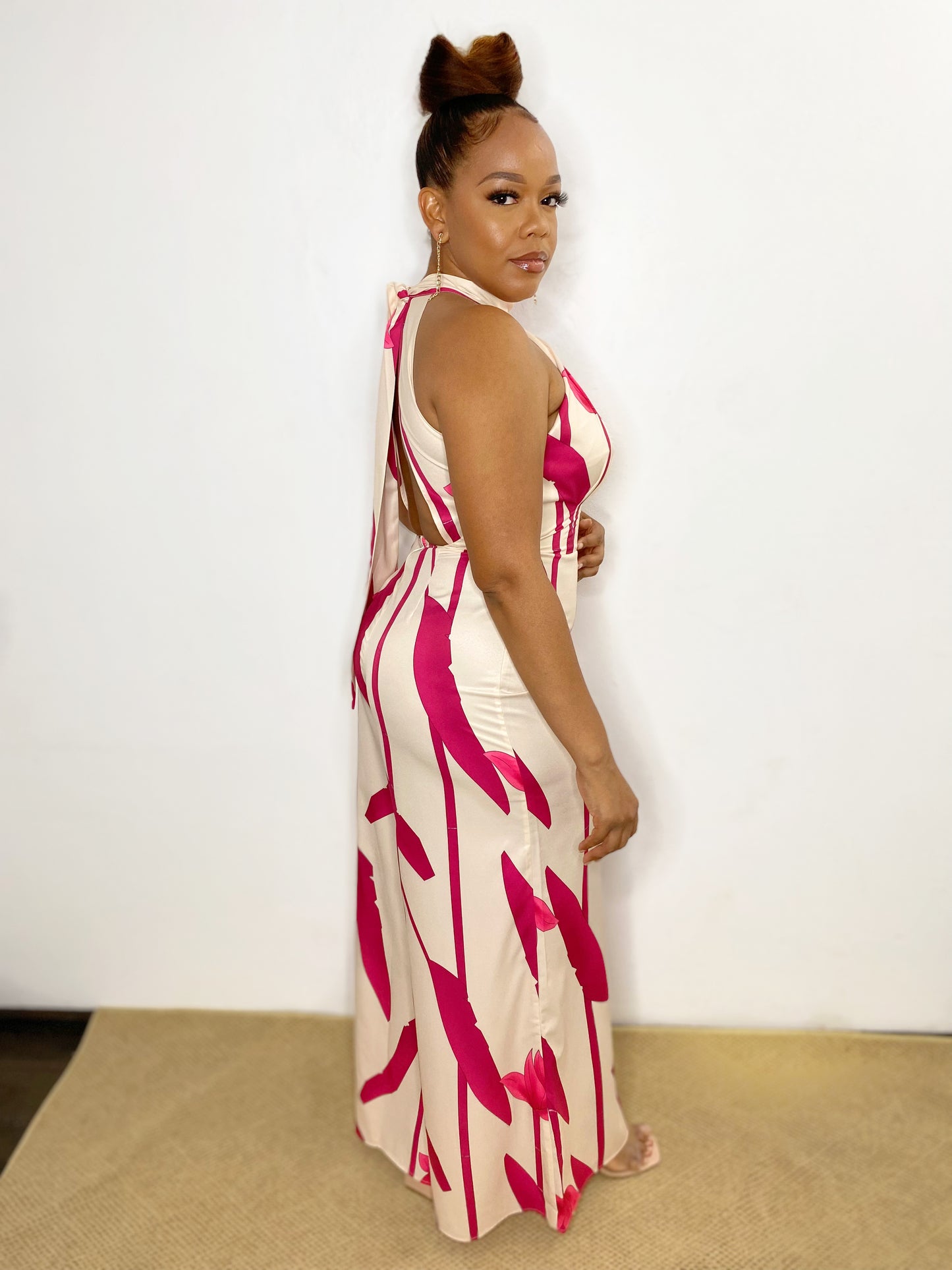 Fuschia Floral Jumpsuit