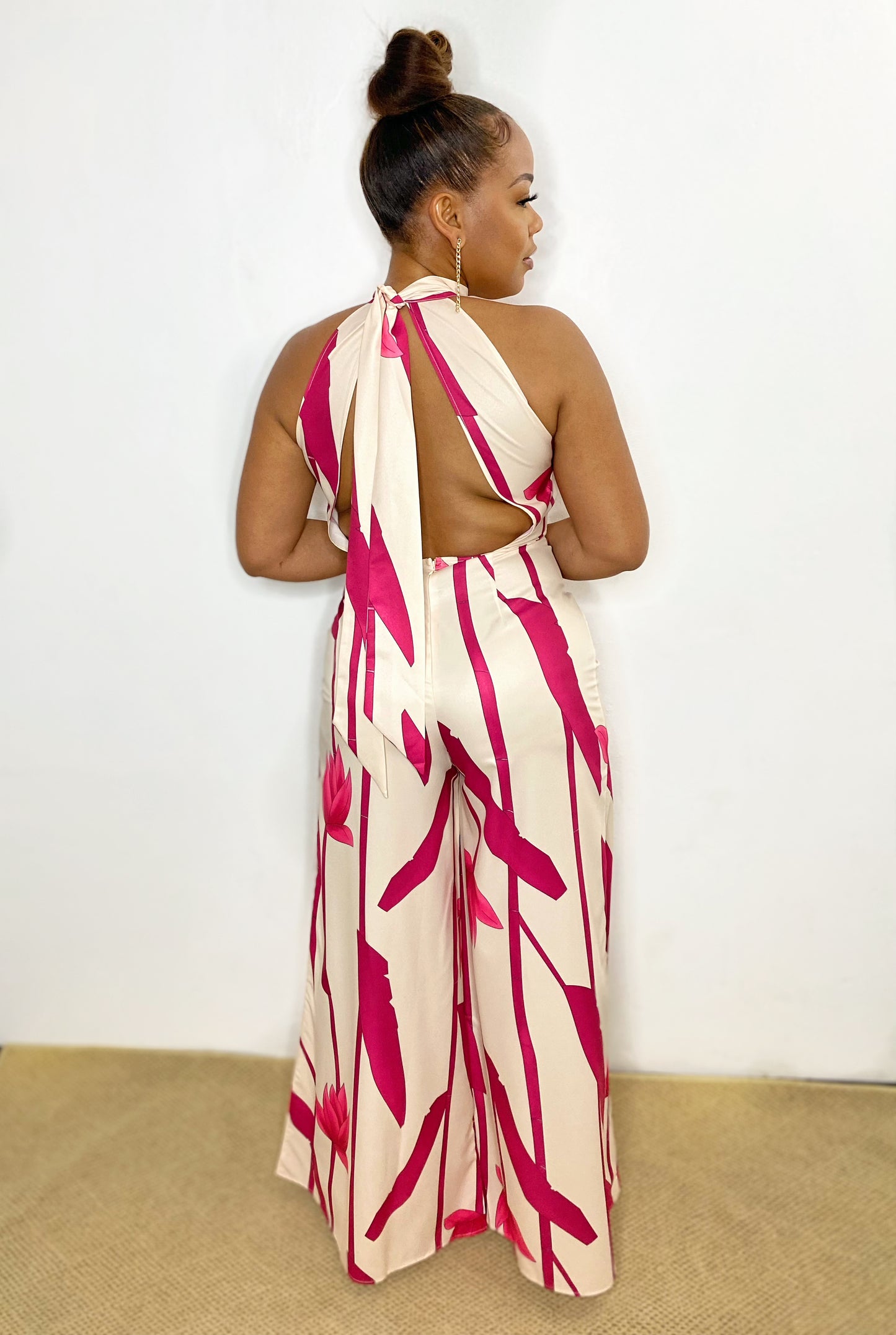 Fuschia Floral Jumpsuit