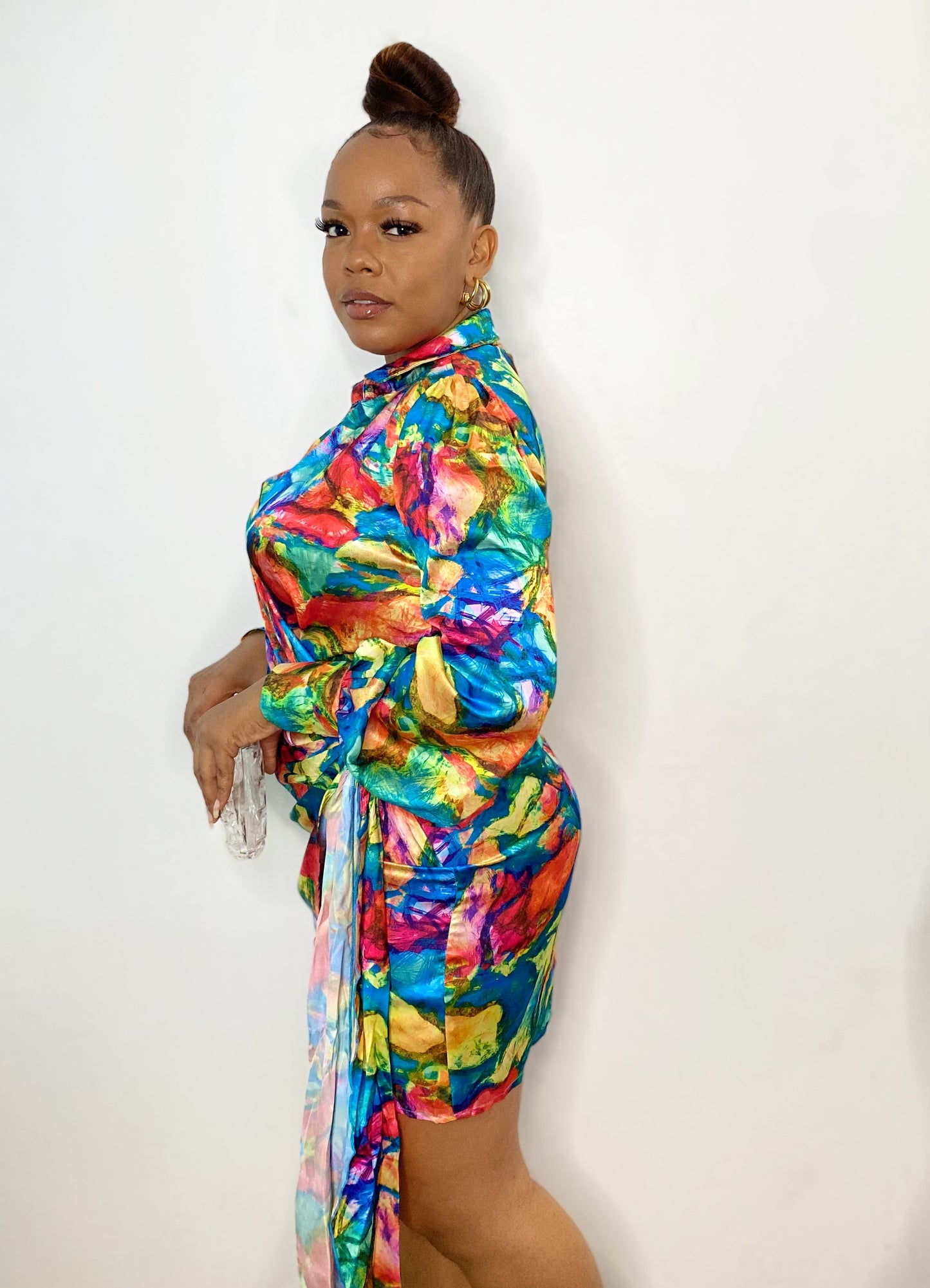 Multi Colored Wrap Dress
