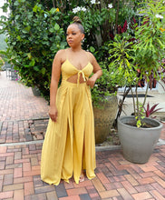 Load image into Gallery viewer, Mustard Front Tie Jumpsuit
