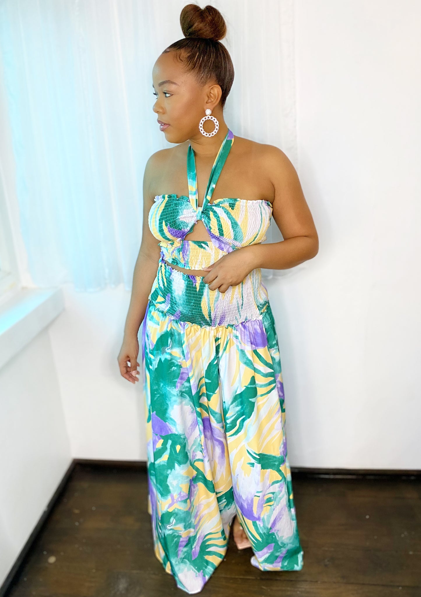 Floral Two Piece Skirt Set