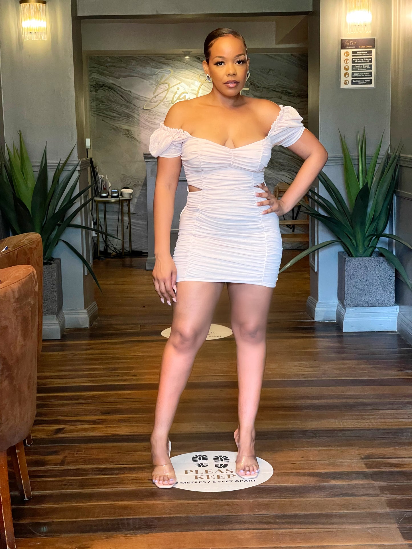 Ruched Cut-Out Dress