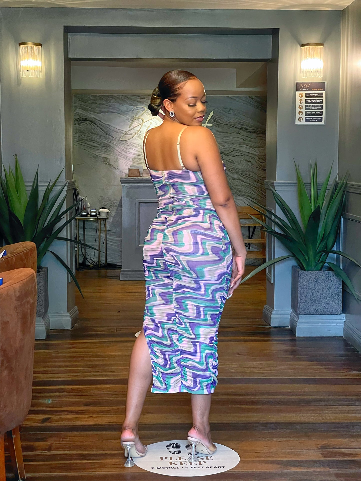 Multi Colored Midi Dress