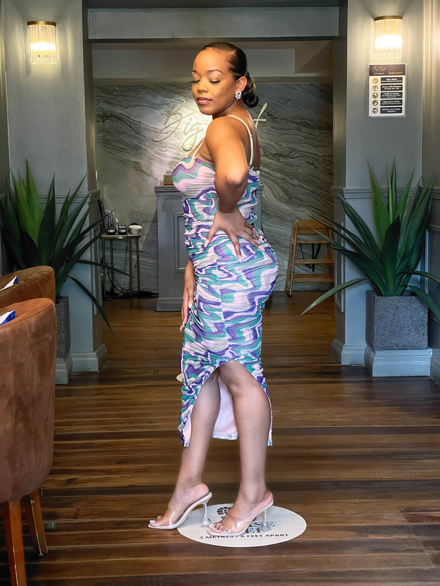 Multi Colored Midi Dress