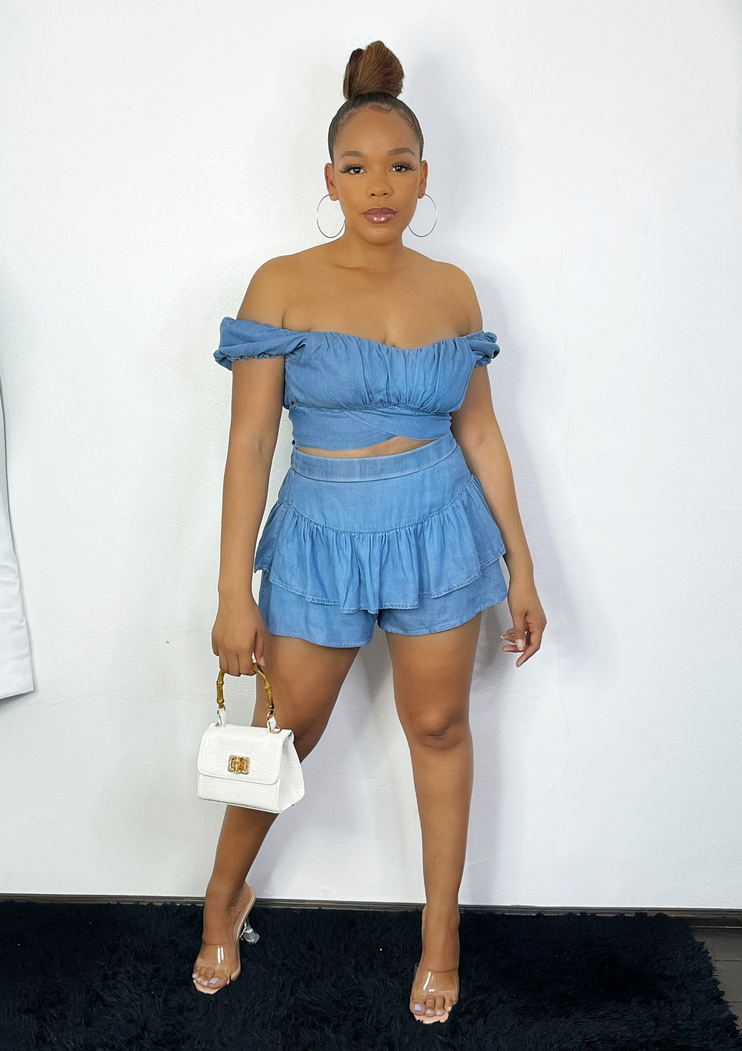 Denim Two Piece Set