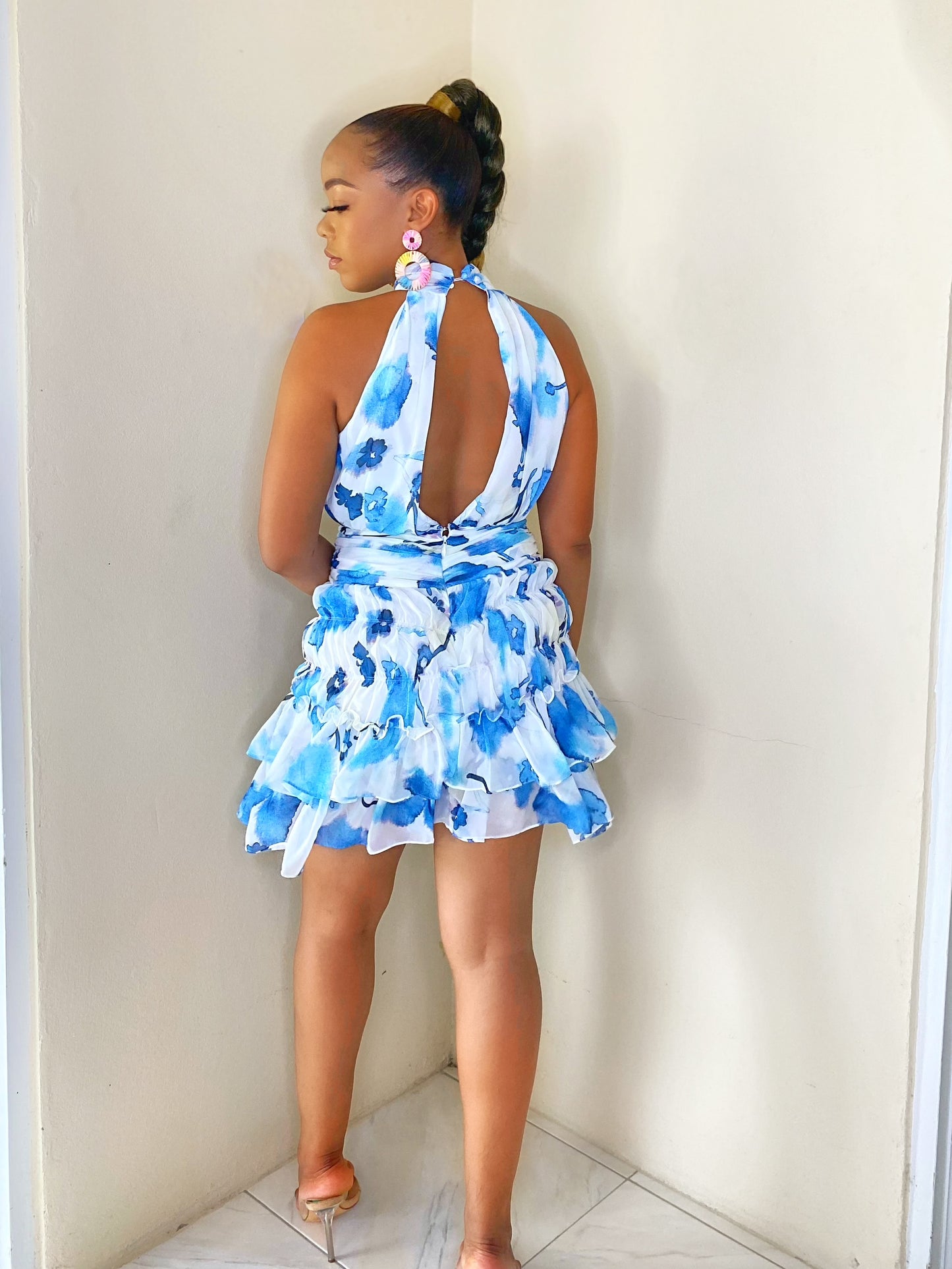 Mini Blue Floral Dress