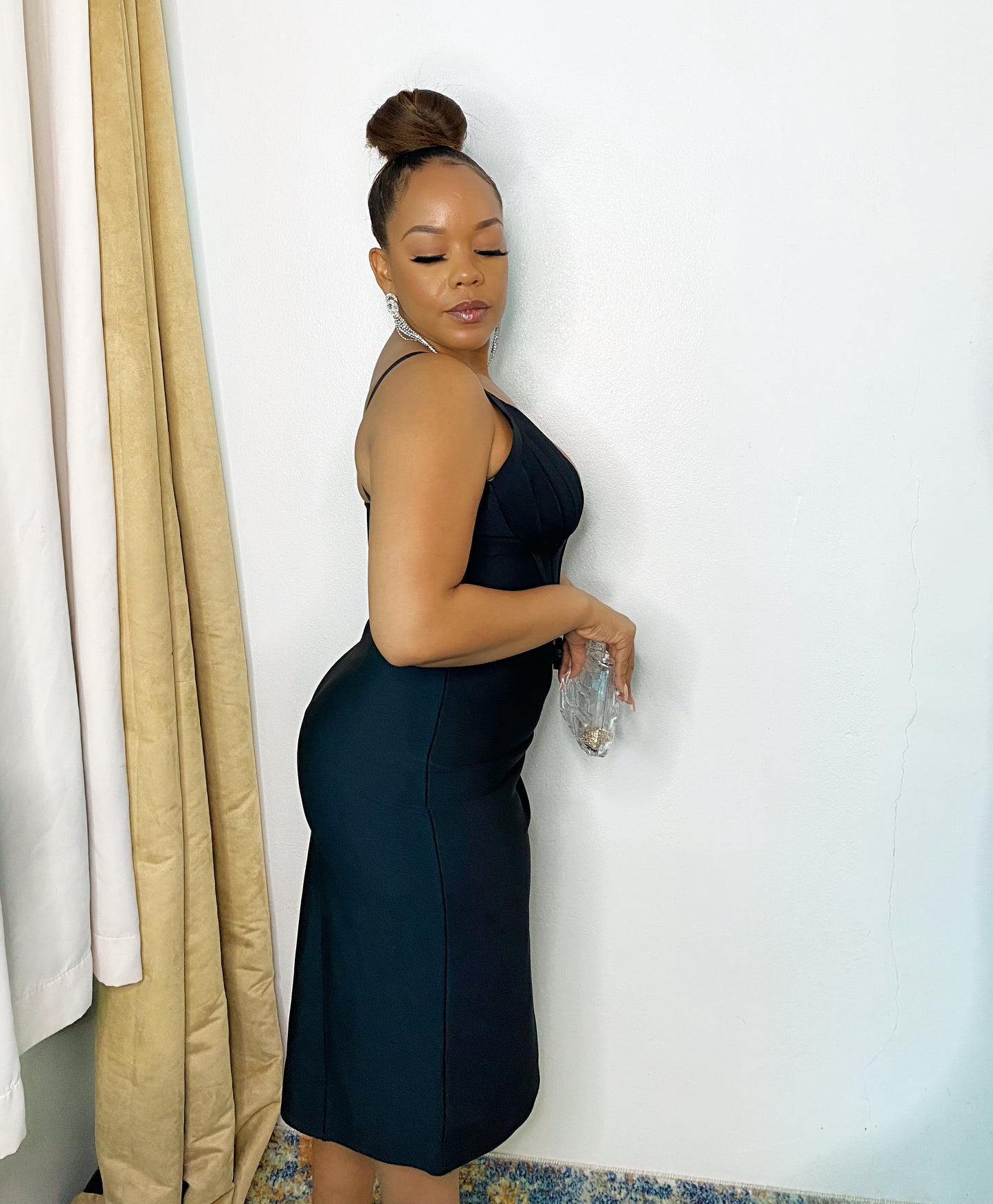 Black Split Bandage Dress