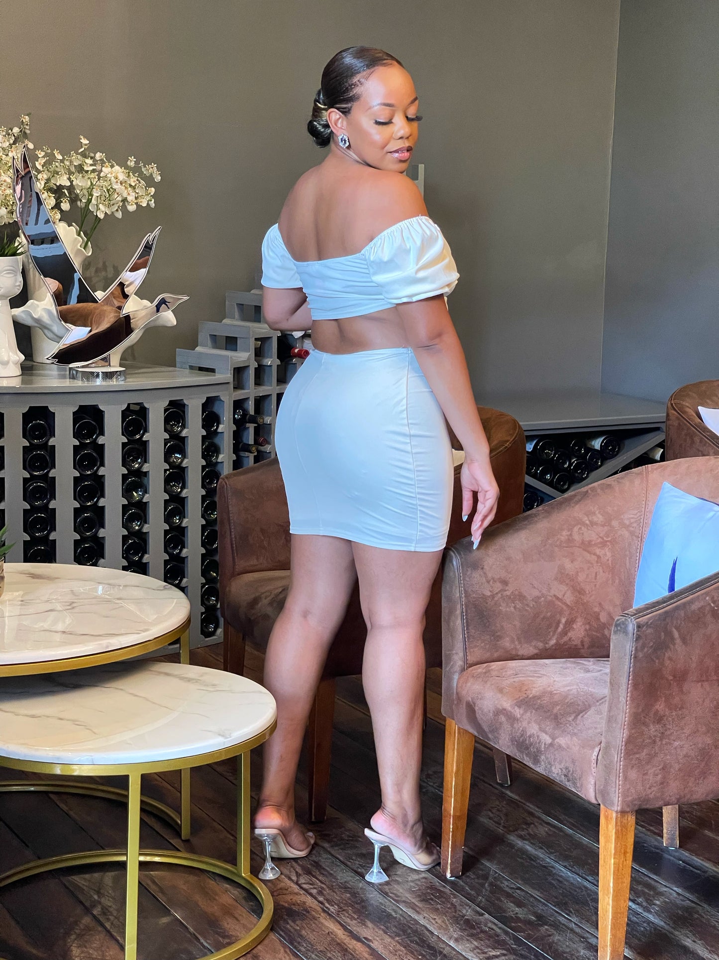 Front Tie Cream Dress