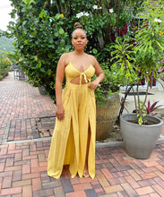 Load image into Gallery viewer, Mustard Front Tie Jumpsuit
