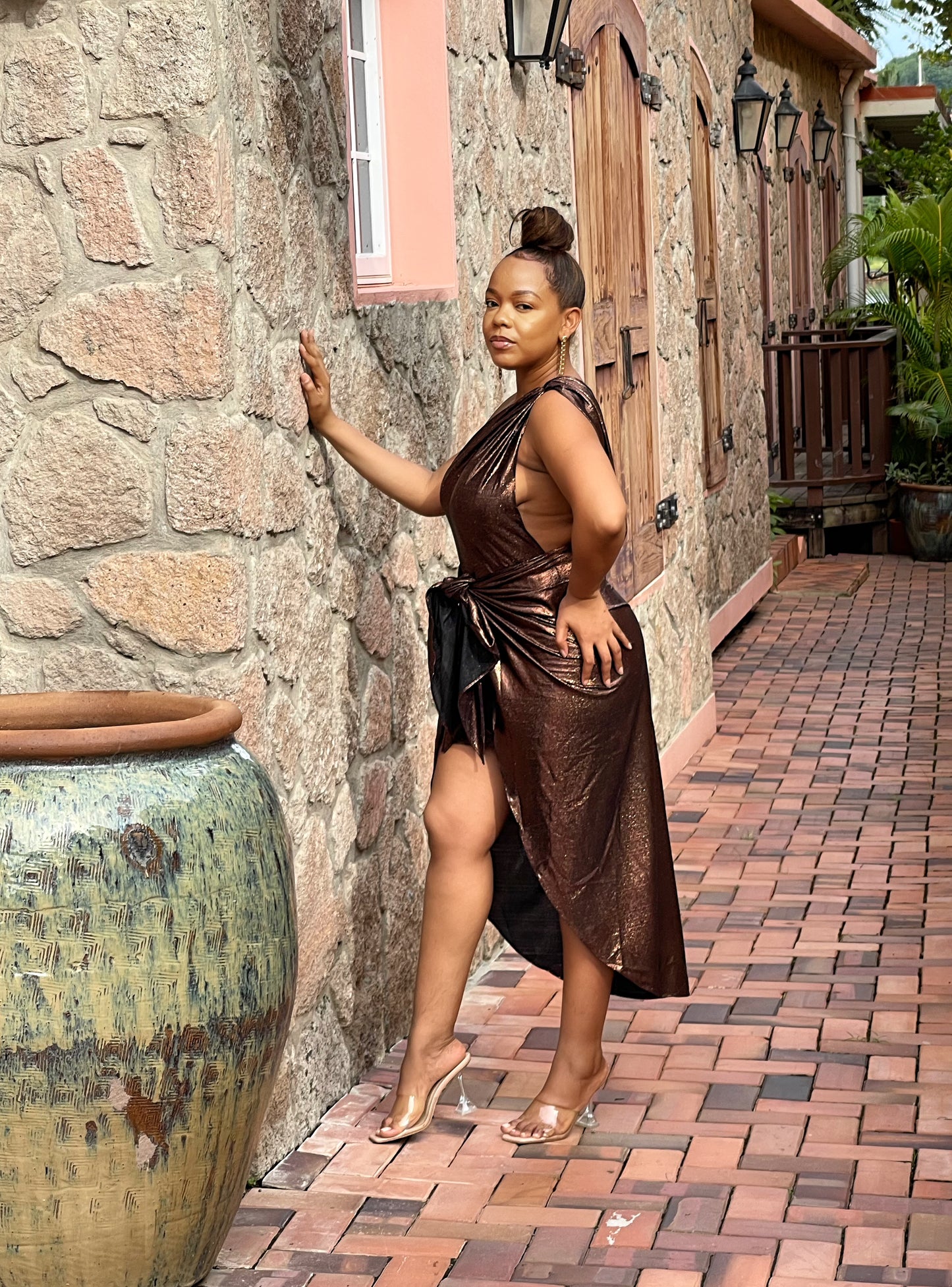 Bronze Foil Dress