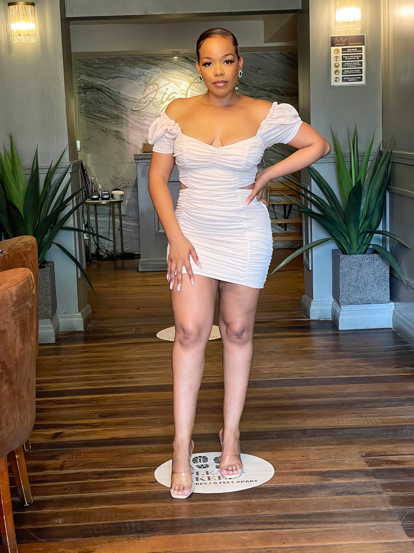 Ruched Cut-Out Dress