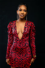 Load image into Gallery viewer, Red Bodycon Animal Print Dress

